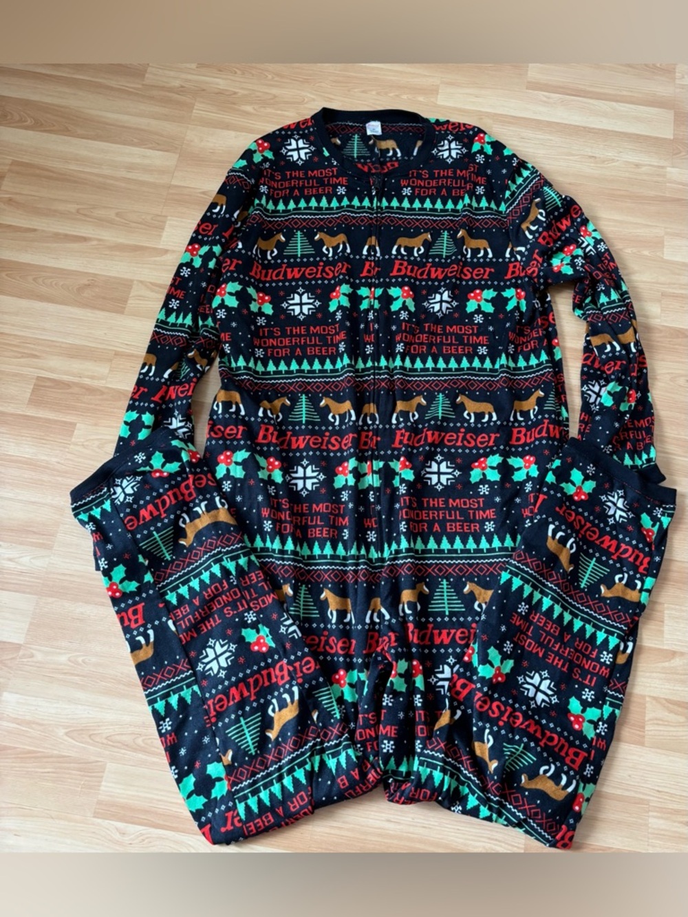 Budweiser Black Holiday/ Christmas One Piece‎ Pajamas